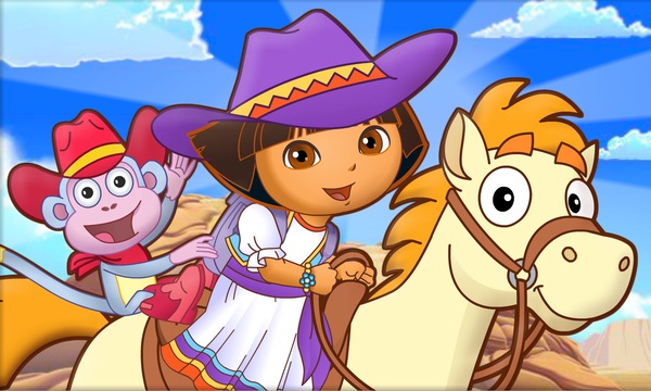 Corrida De Cavalo Com BARBIE E DORA Joguinho  Horse Racing With BARBIE AND  DORA little game 